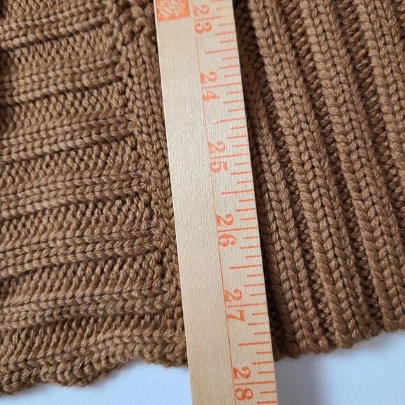 Soft Surroundings Sweater Women PS Brown Chunky Knit Wool Blend Double Buttons - Picture 7 of 12
